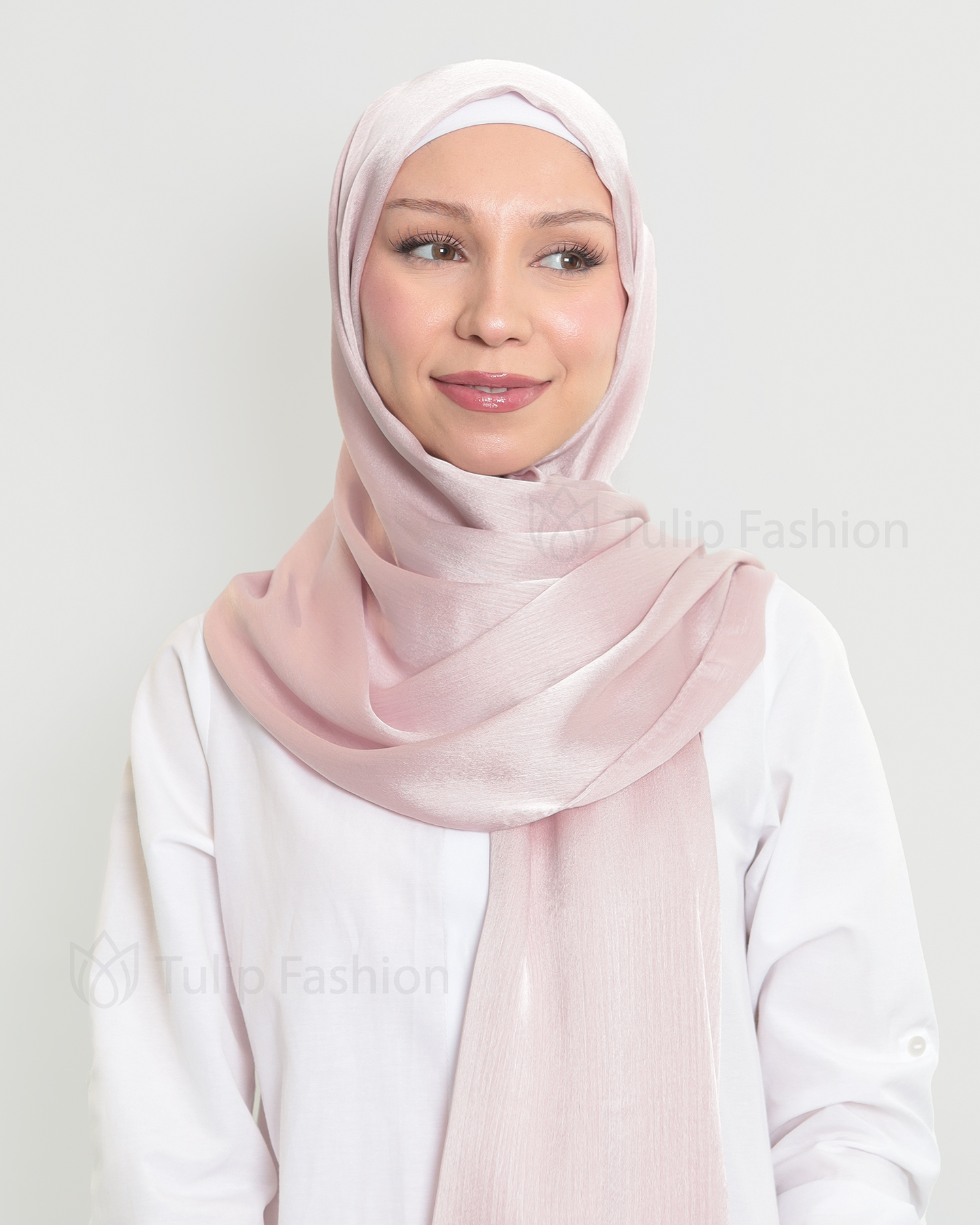 Hijab - Metallic Satin - Light Purple - 2