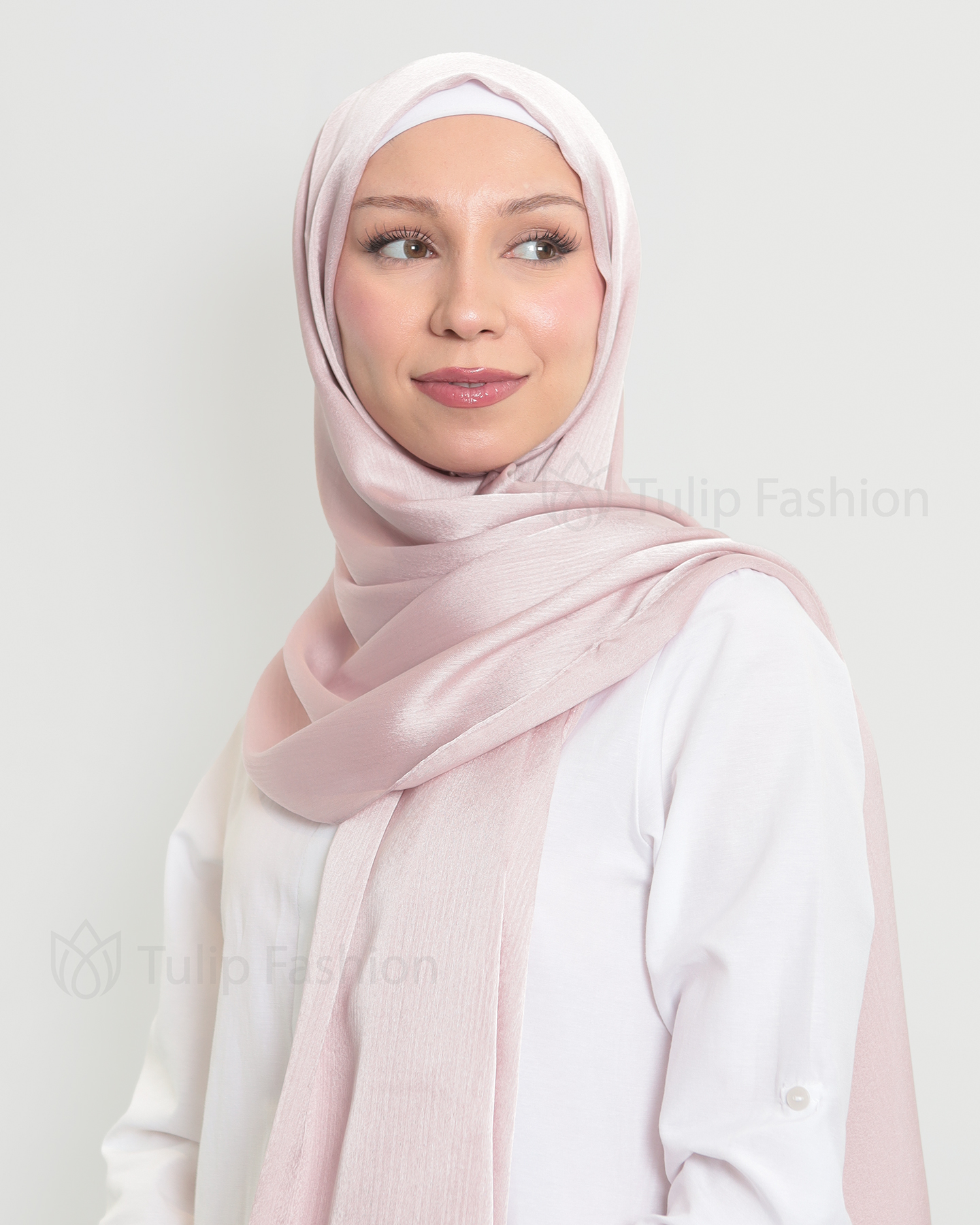 Hijab - Metallic Satin - Light Purple - 3