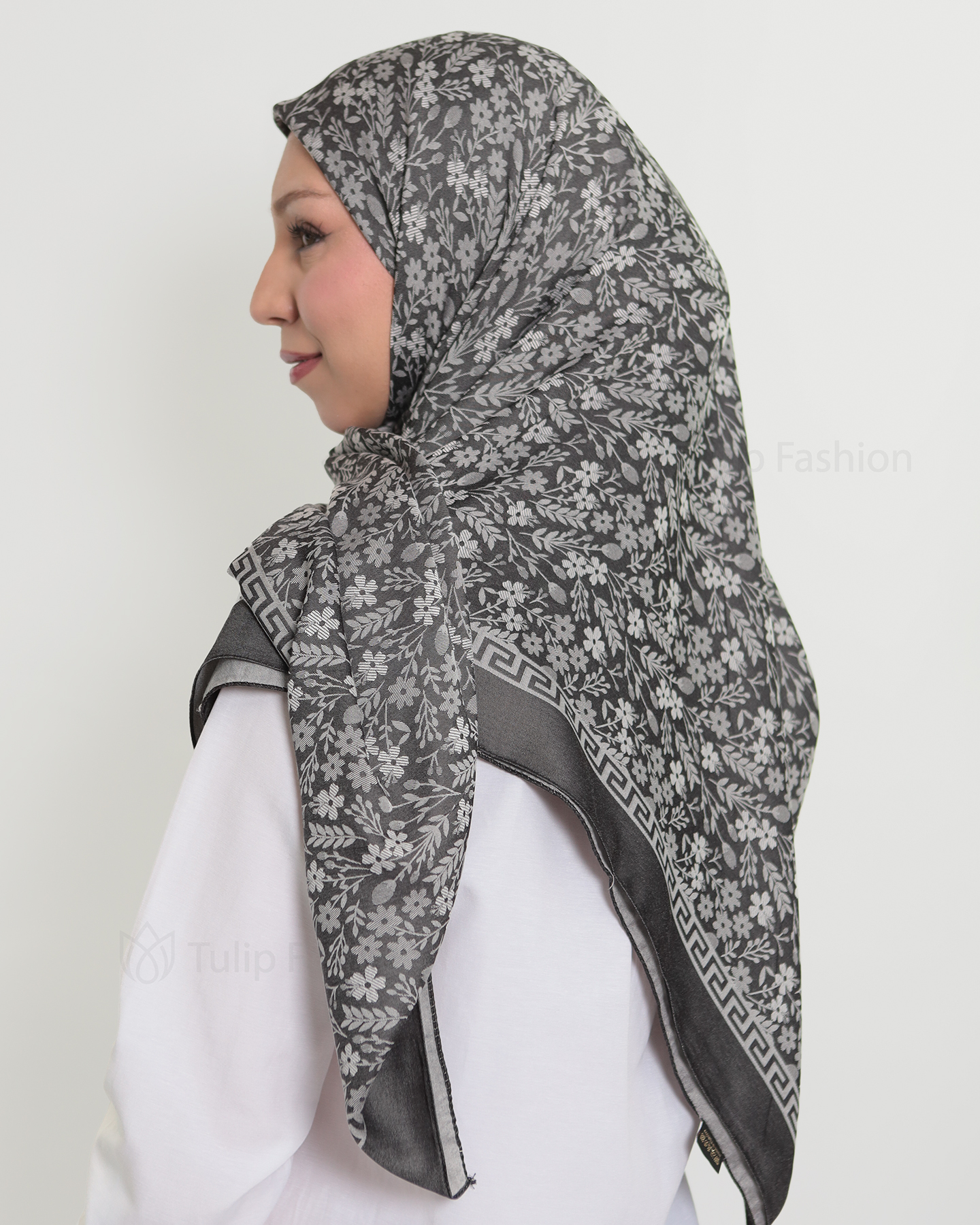 Hijab - Square Viskon 120 cm - Black - 2