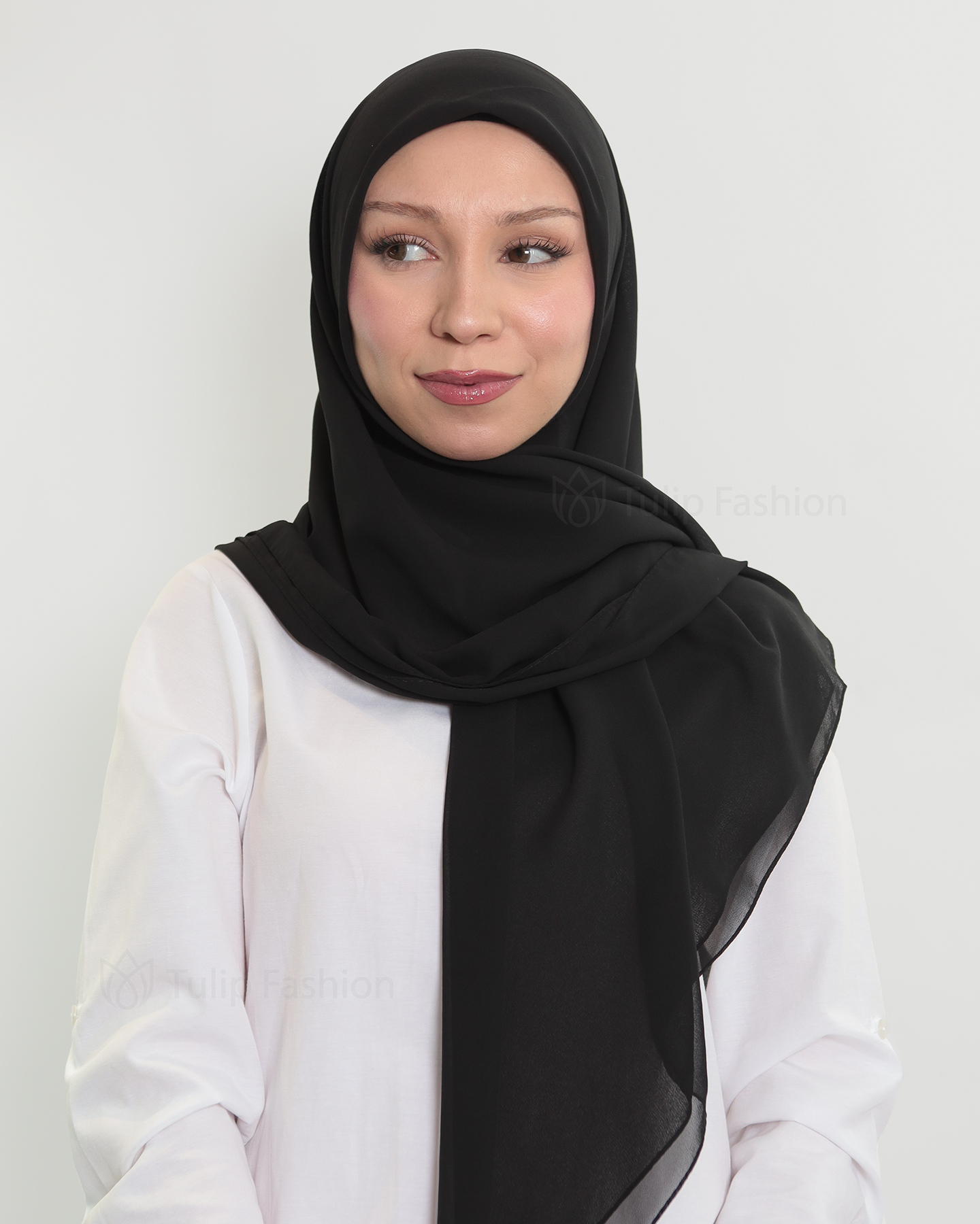 Hijab - Square Chiffon 120 cm - Black
