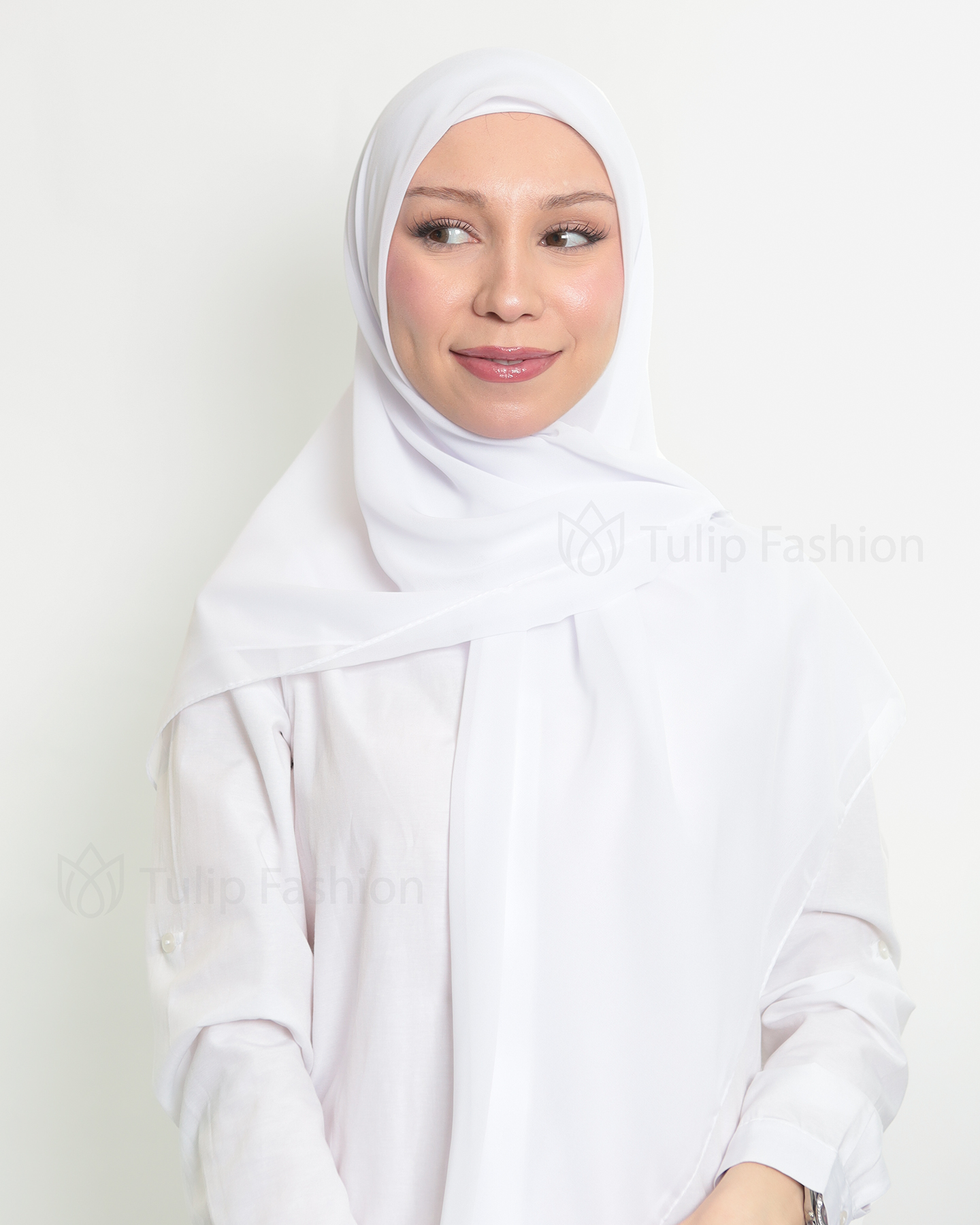 Hijab - Square Chiffon 120 cm - White
