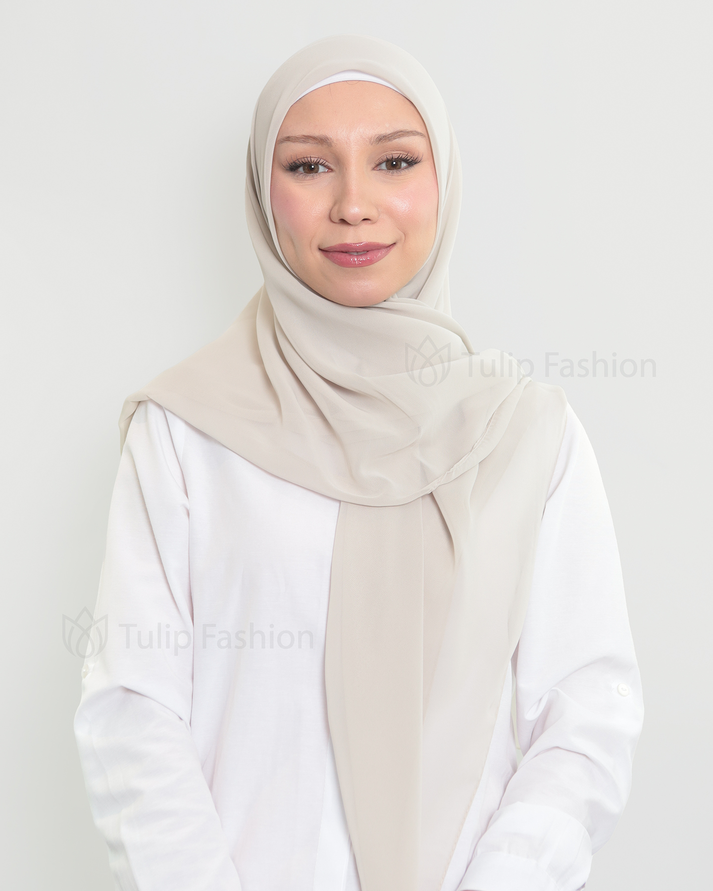 Hijab - Square Chiffon 120 cm - Pearl white