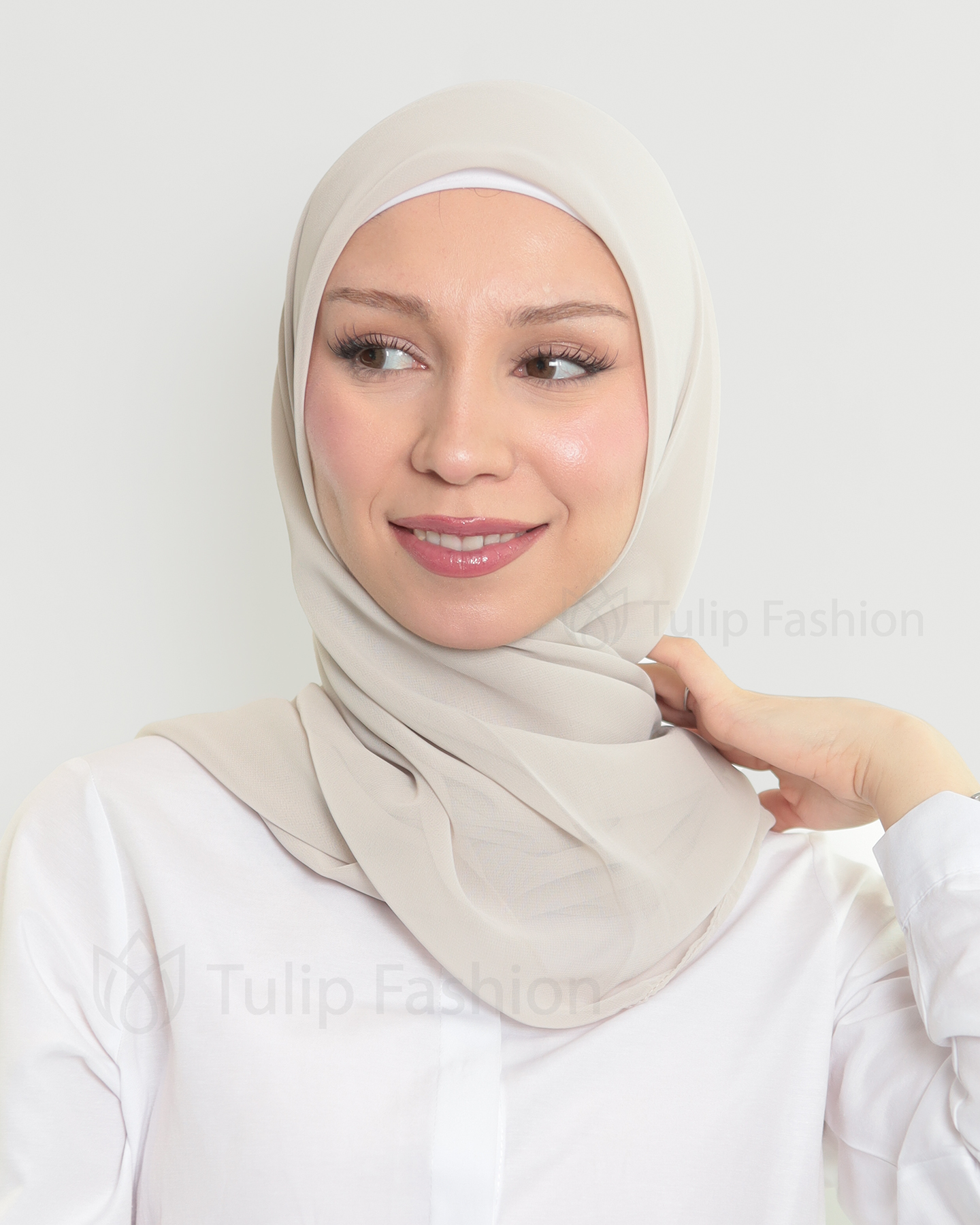 Hijab - Square Chiffon 120 cm - Pearl white - 2
