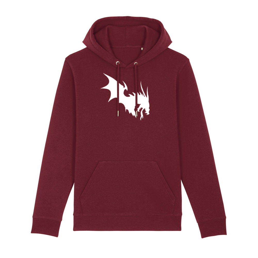 Närcon White Dragon Hoodie Burgundy 