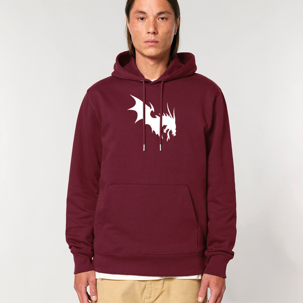 Närcon White Dragon Hoodie Burgundy  - 2