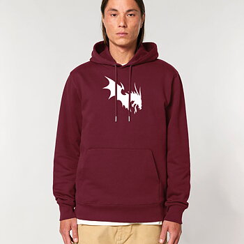 Närcon White Dragon Hoodie Burgundy 