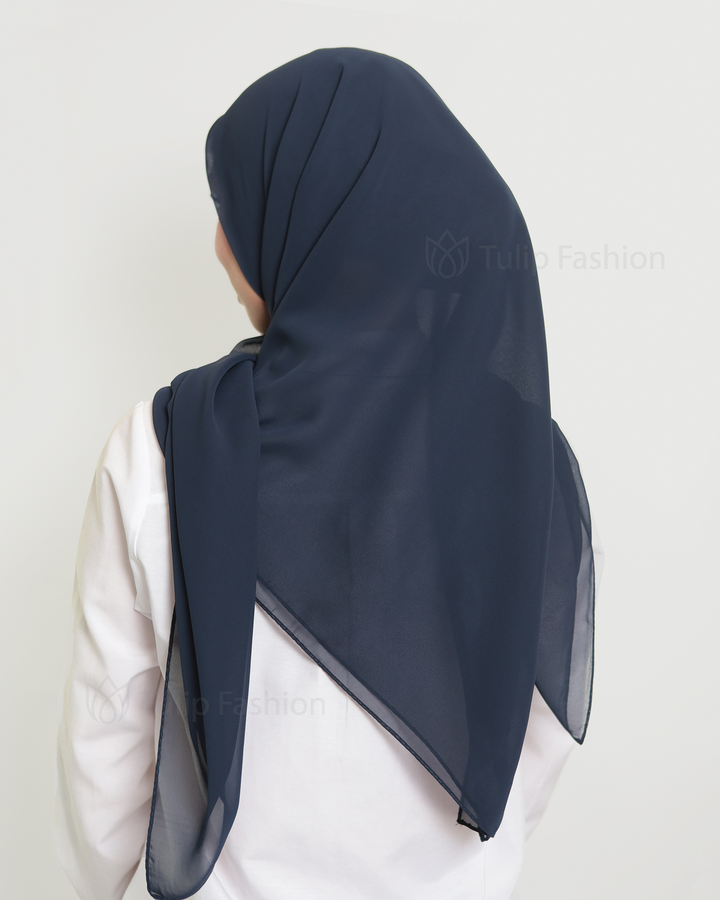 Hijab - Square Chiffon 120 cm - Midnight Blue - 3