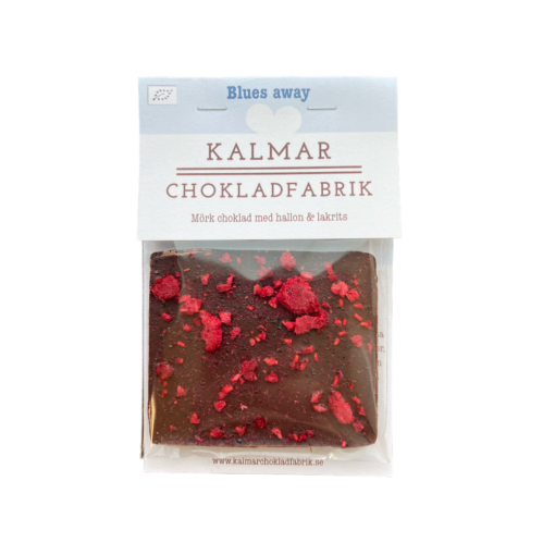 Mini Blues Away – Mörk choklad med hallon och lakrits 20g