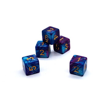 5-pack D6 Marble Purple