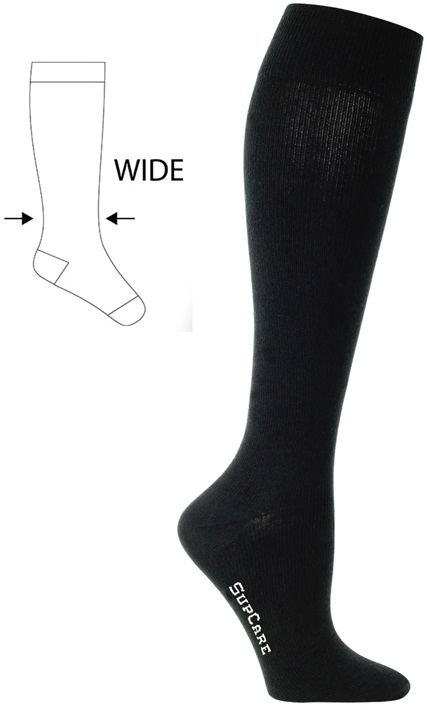 Supcare Stödstrumpor Extra Bred i Bambu