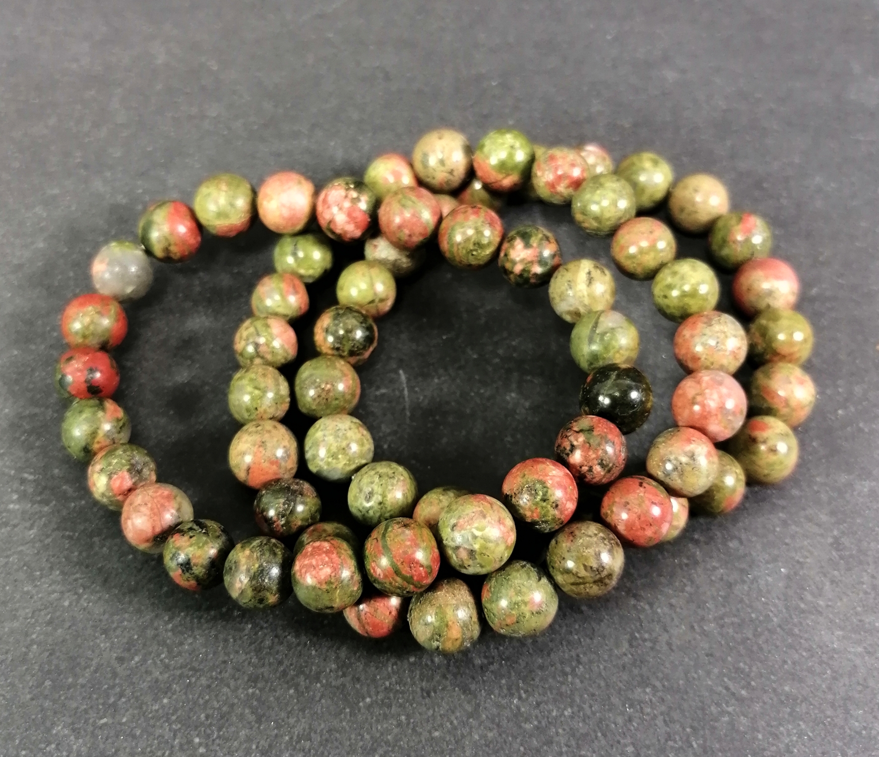 Stenarmband med 8mm pärlor - Unakit
