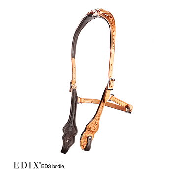 Edix© Rose ED3 anatomiskt träns (till bett, bettlösa nosdelar, bosaler m.fl), natur
