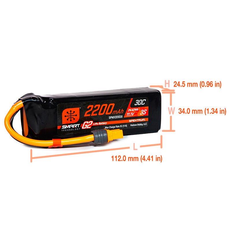 Spektrum 2200mAh 3S 11.1V Smart G2 LiPo 30C IC3 - 2