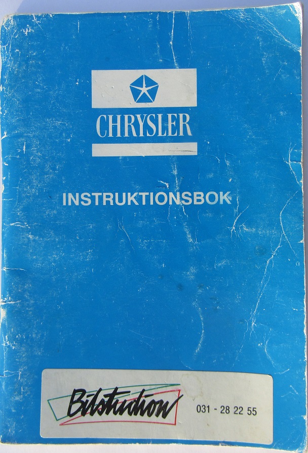 1989 Chrysler instruktionsbok svensk