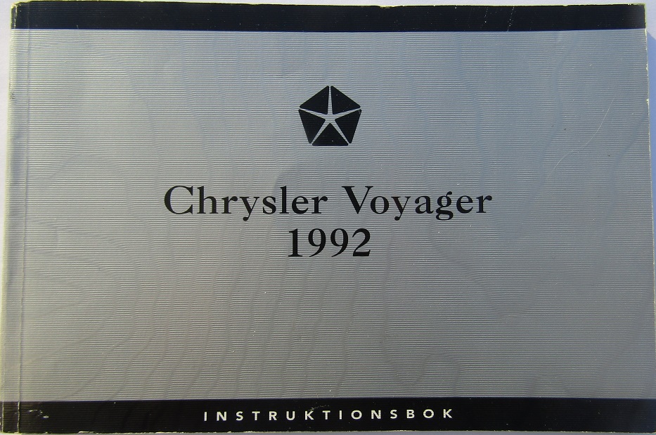 1992 Chrysler Voyager Instruktionsbok svensk