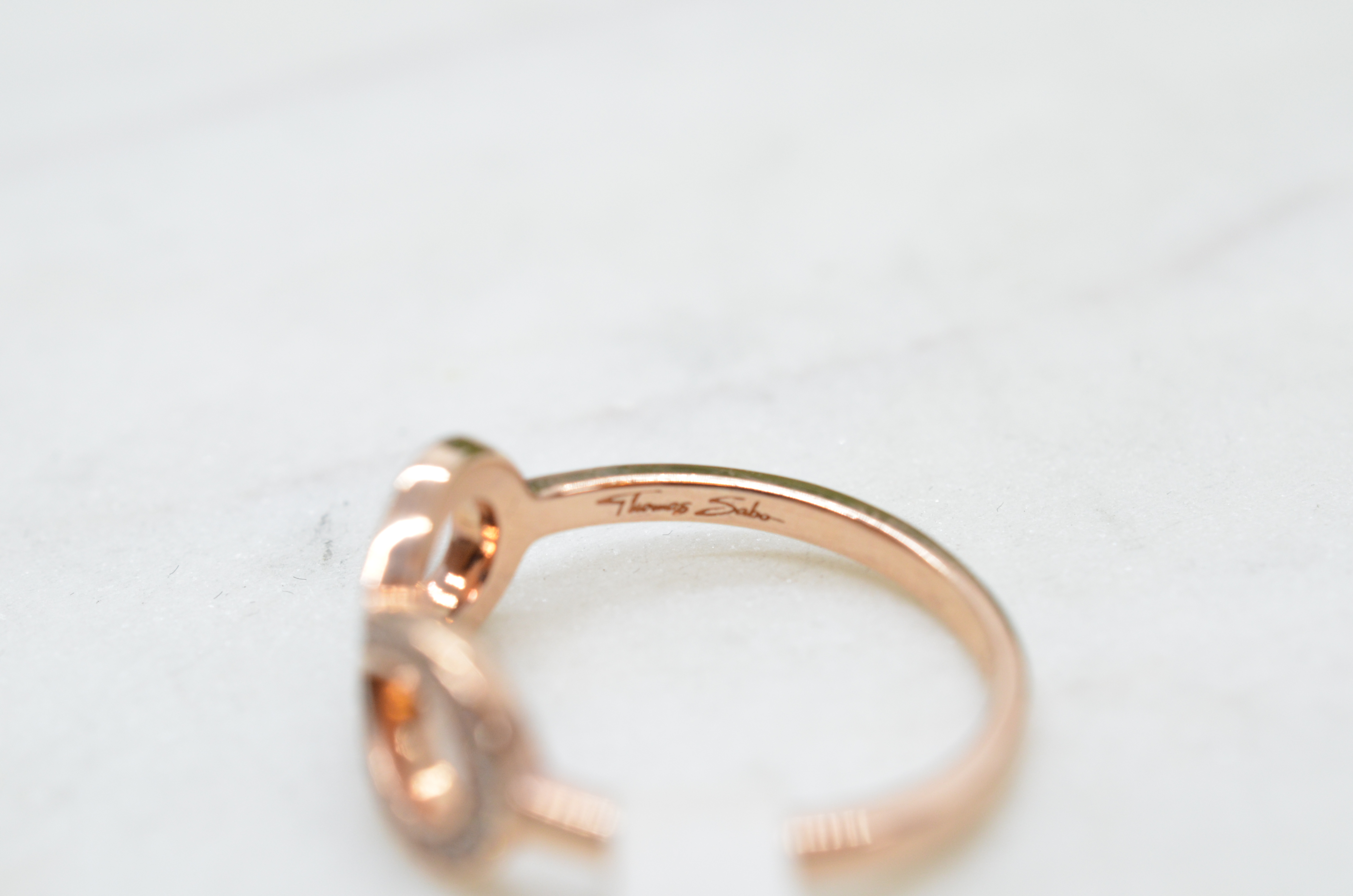 Second Hand Thomas Sabo "Eternity" rose gold gilded ring with cz - 3