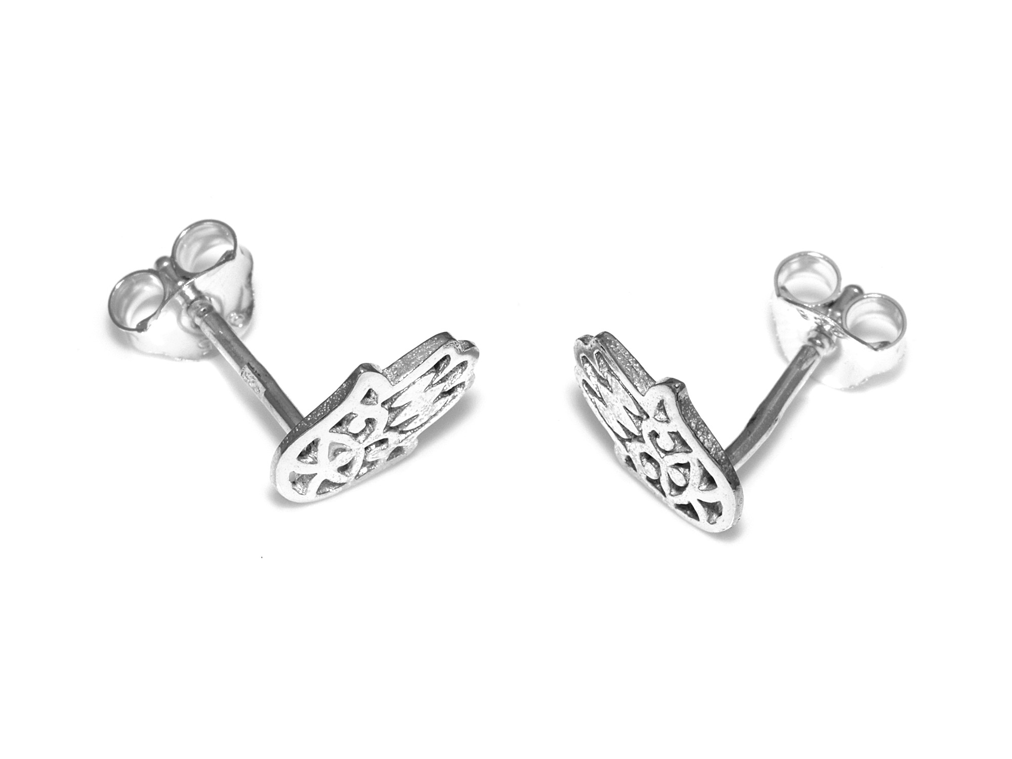 Hamsa Hand Örhängen i Äkta 925 Silver, Skyddssymbol Accessoar, Onda Ögat Smycke - 2