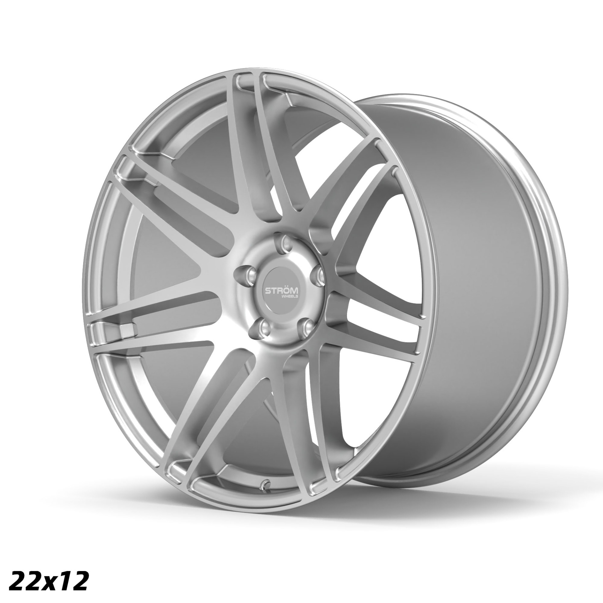 Ström Wheels STR3 F14 22x12 ET35 5x120 Quartz Silver