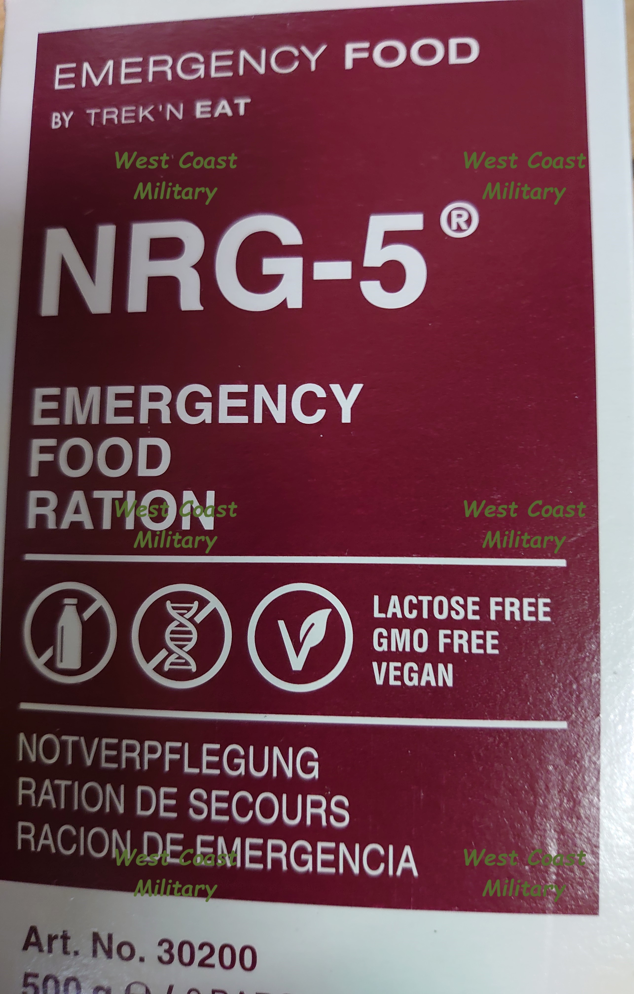 NRG5 EMERGENCY FOOD RATION West coast military