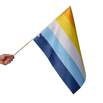 AroAce flagga på pinne - Mellan
