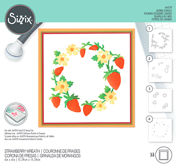 Layered Stencils by Jennifer Ogborn Strawberry Wreath (4pcs