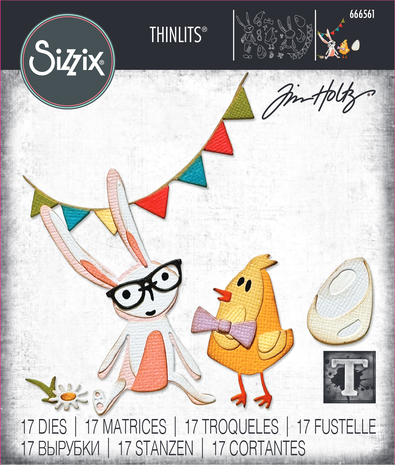 Thinlits Die by Tim Holtz Vault Bunny + Chick (17pcs)