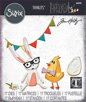 Thinlits Die by Tim Holtz Vault Bunny + Chick (17pcs)