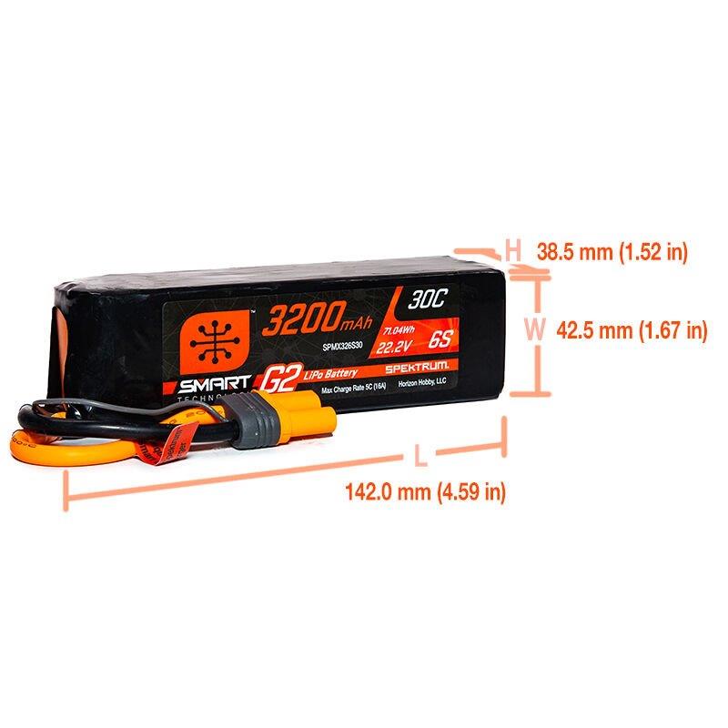 Spektrum 22.2V 3200mAh 6S 30C Smart G2 LiPo Battery: IC5 - 2