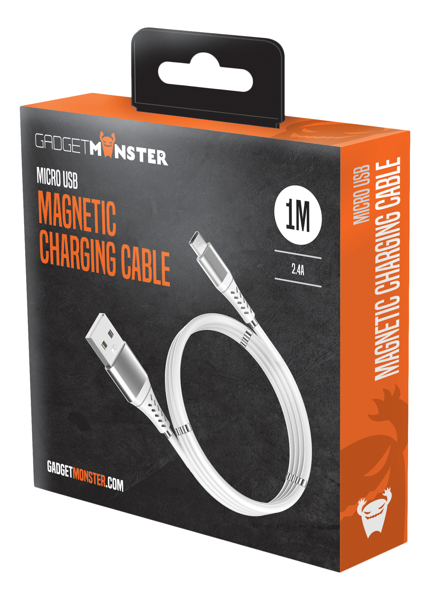 GadgetMonster, typ A till Micro-B USB, Magnetic, 1m - 3