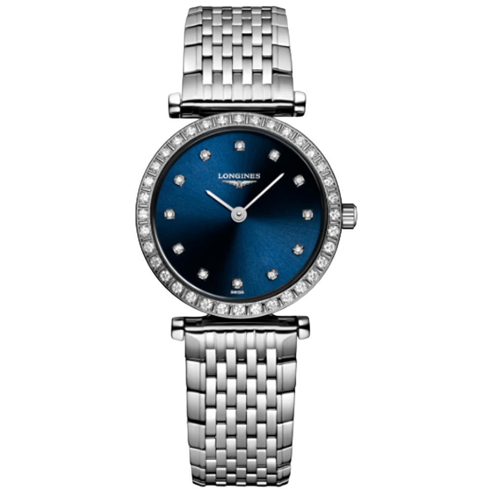 L4.341.0.97.6 Longines La Grande Classique 24 blå med diamant index och diamant bezel