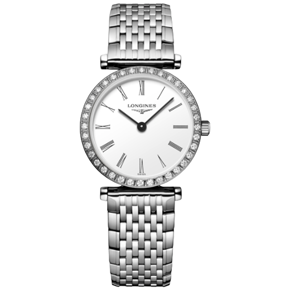 L4.341.0.11.6 Longines La Grande Classique 24 med romerska siffror och diamant bezel