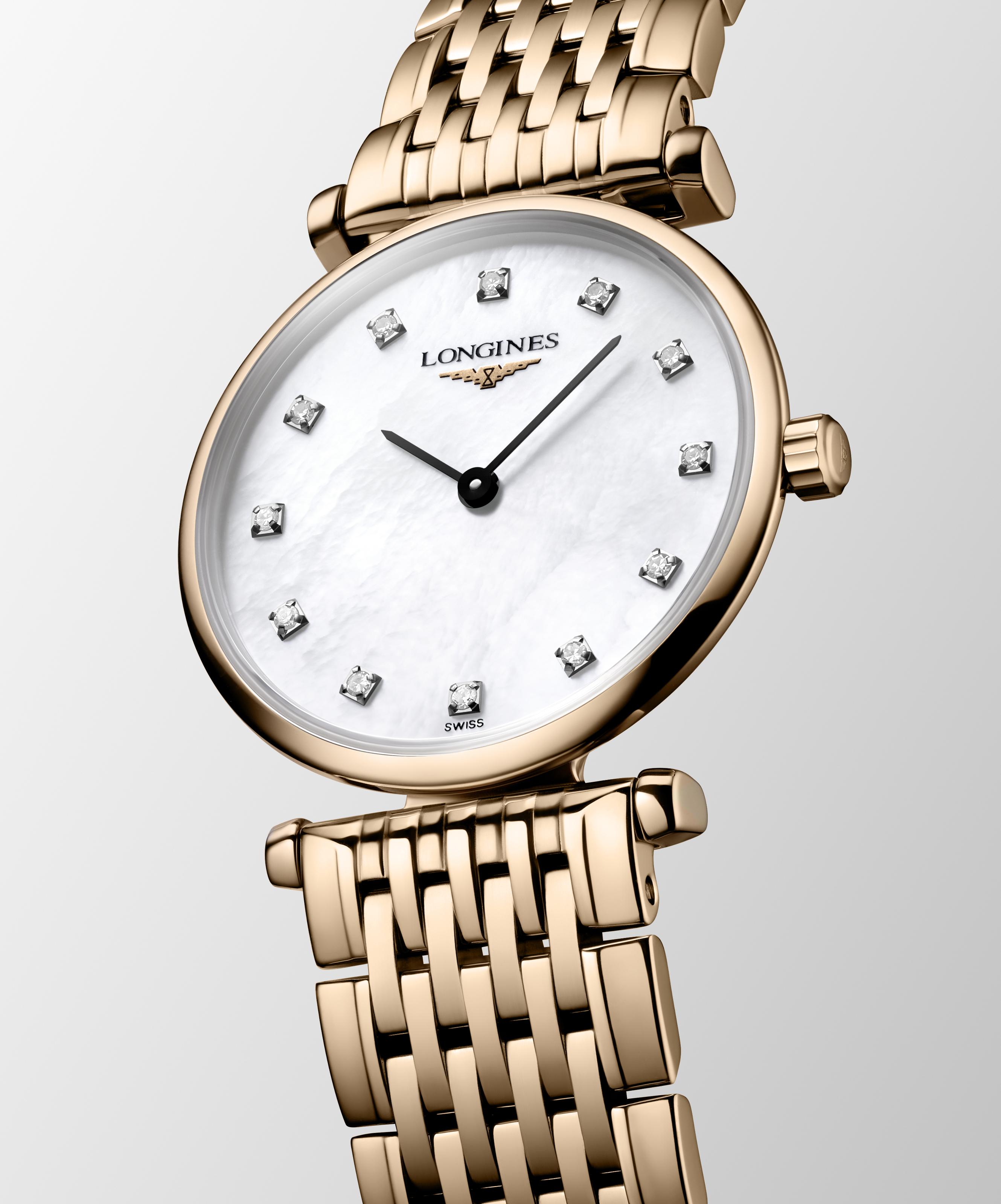 Longines La Grande Classique 24 rosé och pärlemor med diamant index