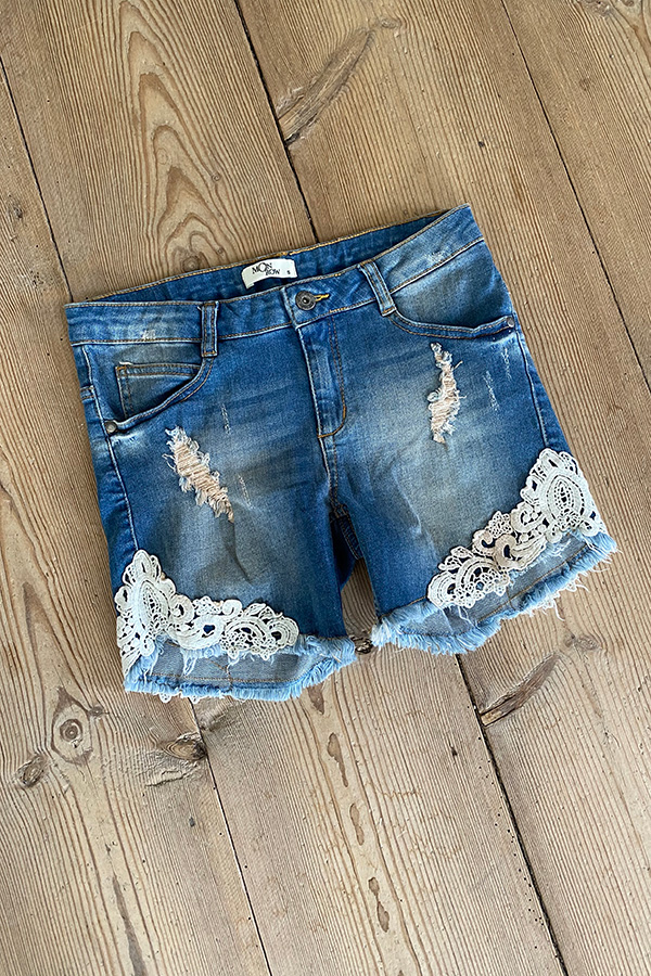 Monrow - Jackie Denim Shorts Blue