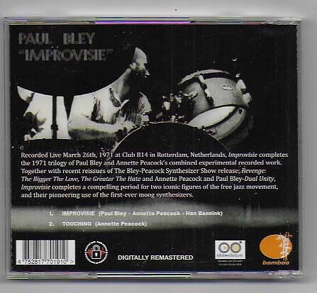 Paul Bley - Improvisie CD