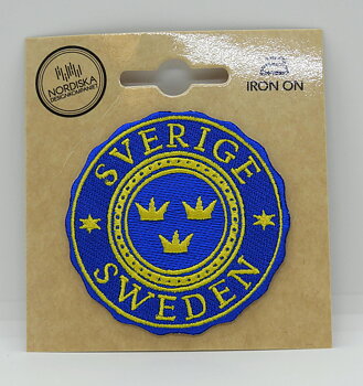 Broderad tygmärke TRE KRONOR Sweden