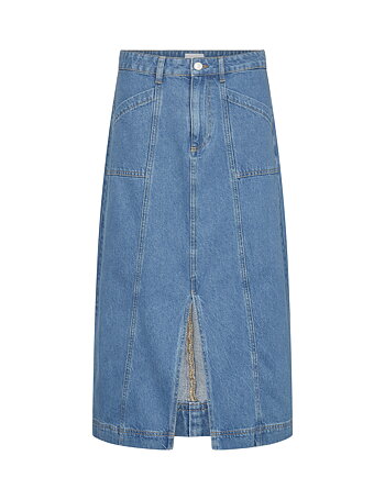 Leveté Room - Frilla 4 Skirt Medi Blue Denim