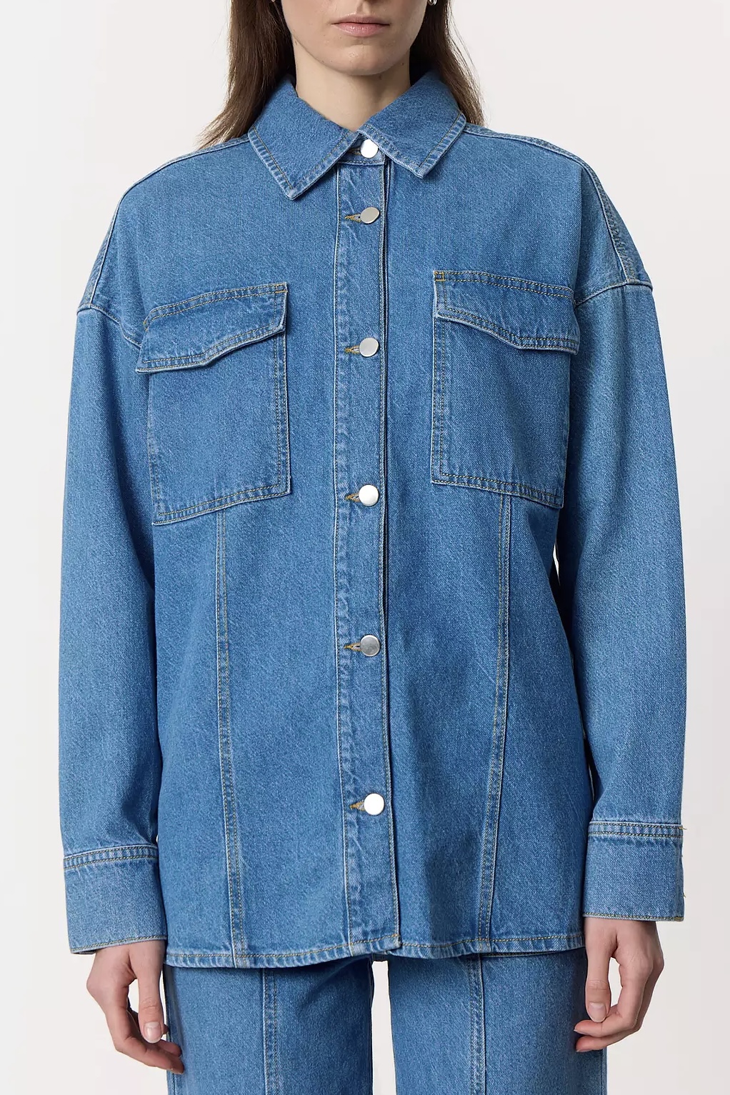 Leveté Room - Frilla 1 Shirt Medi Blue Denim - 2