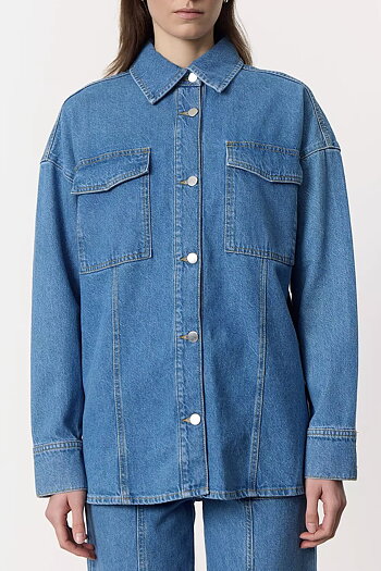 Leveté Room - Frilla 1 Shirt Medi Blue Denim
