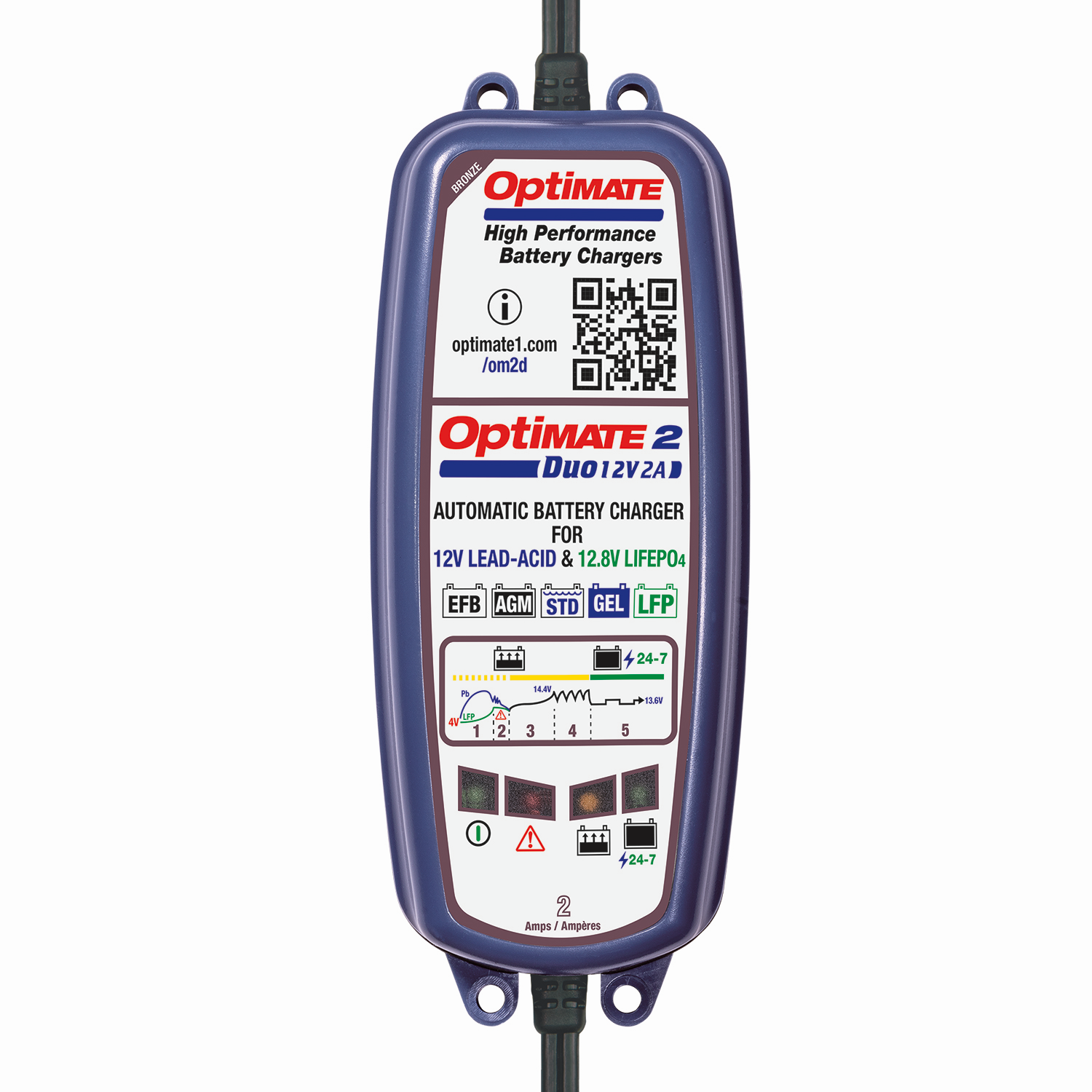 TECMATE OptiMate 2 DUO  Batteriladdare