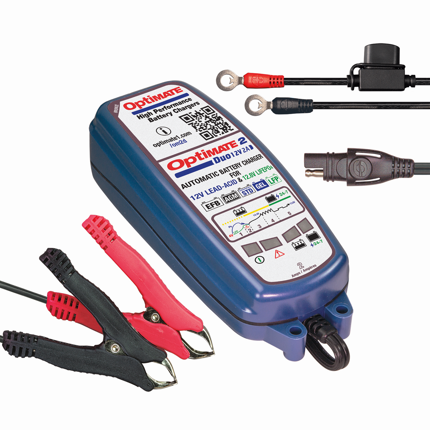 TECMATE OptiMate 2 DUO  Batteriladdare - 4