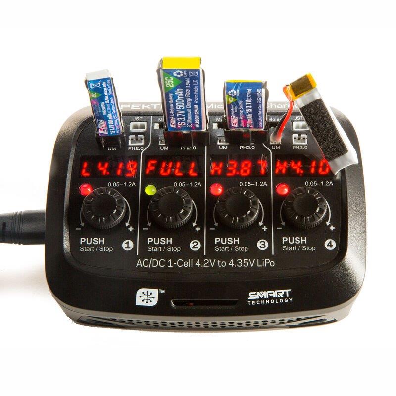 Spektrum Smart Micro 4 port AC DC 1S LiPo Charger - 10