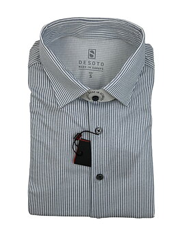 Skjorta i jersey slim fit. Märke  DESOTO, färg ljus blå randig