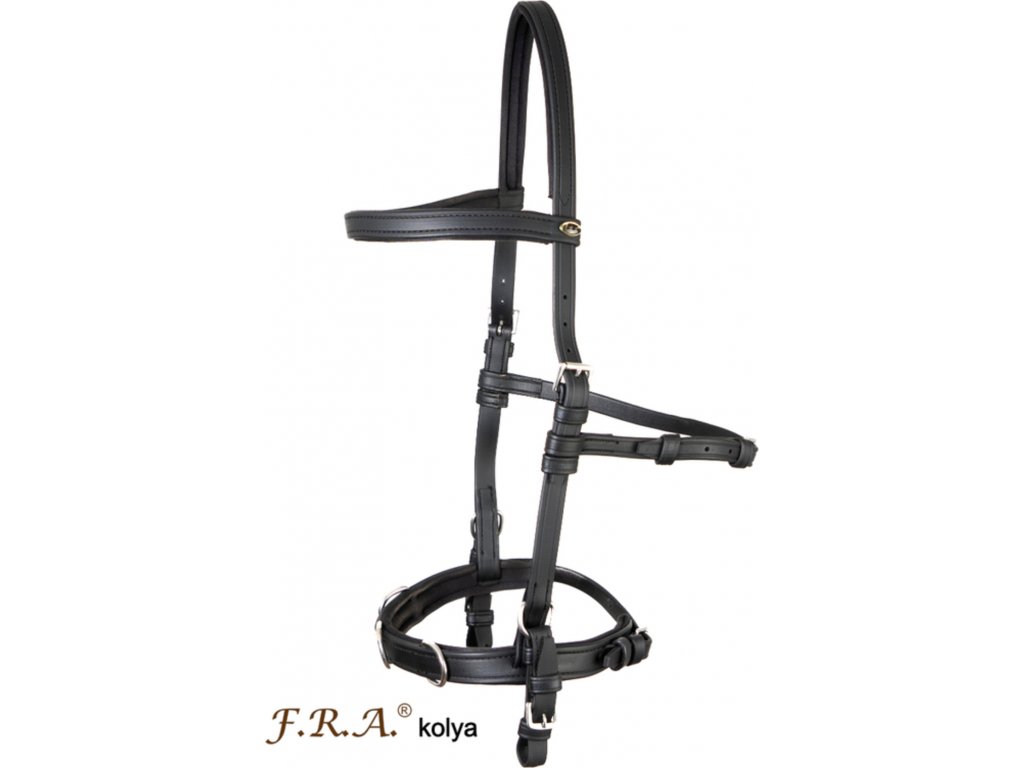 Cavesson / sidepull (synthetic leather / VEGAN) "F.R.A® "Kolya", for riding and lunging