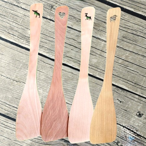 Stekspade i trä, oljad bok, 29 cm