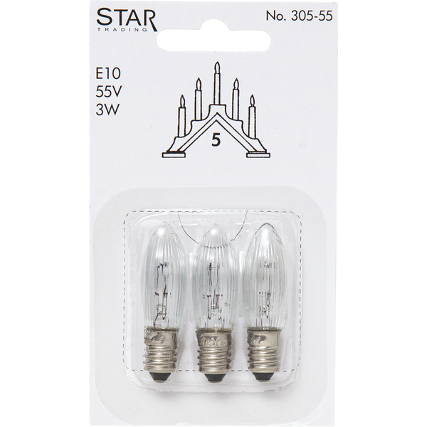 Reservlamp 3-pack 5-armad