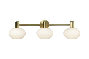 ELBA vägglampa bad 3:a, matt mässing - Aneta Lighting