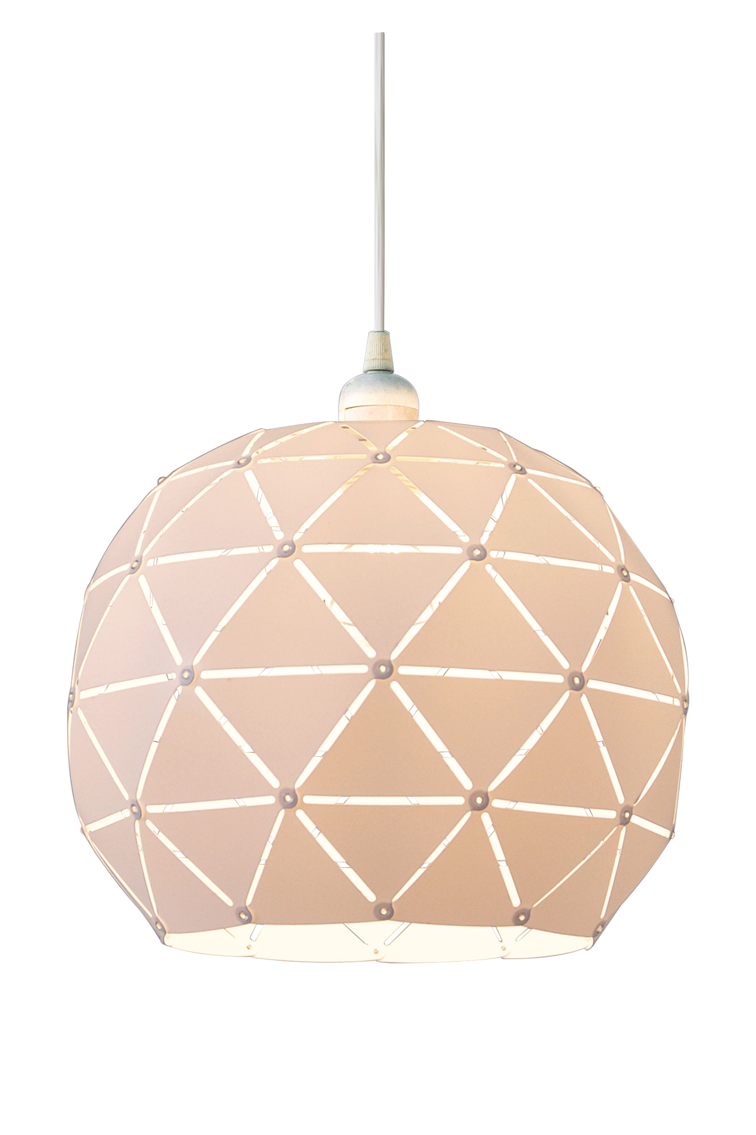 LATTICE taklampa 30cm rund, vit textil - Aneta Lighting