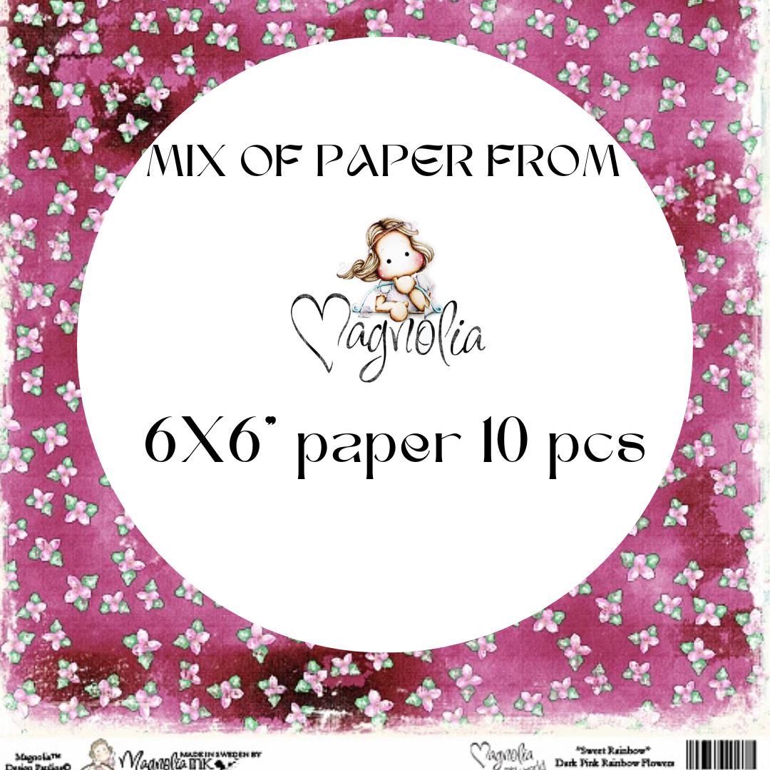 MAGNOLIA - MIX MED 6X6" PAPPER 12 ST