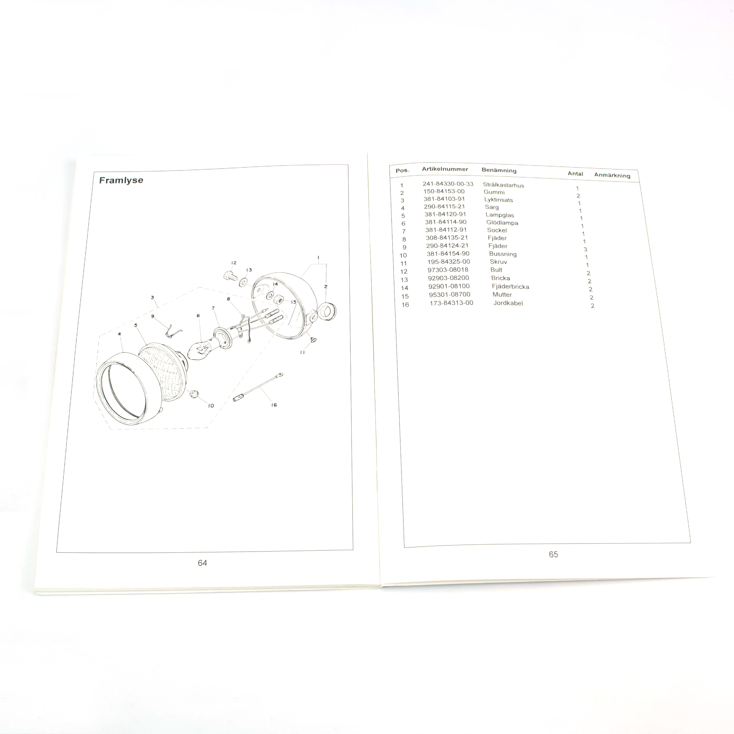 Rubber bushing front lamp, Yamaha original FS1 1975-79 150-84153-00 - 2