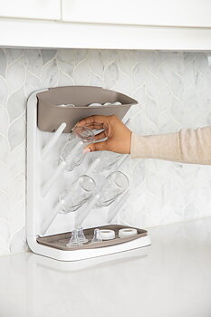 Vertical Bottle Drying Rack Taupe